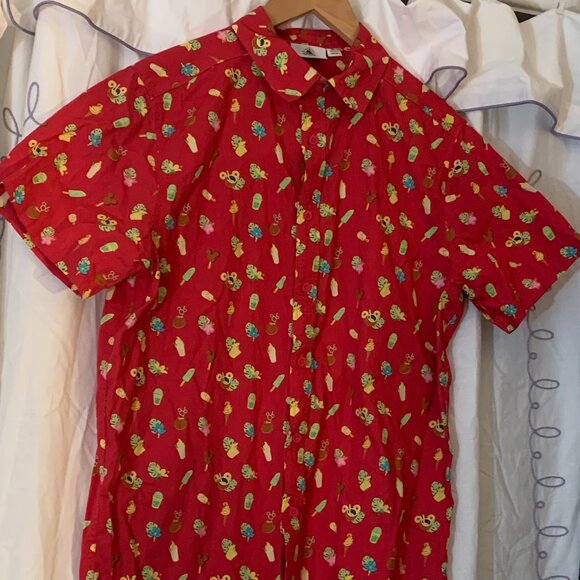 Disney Parks Aloha Polynesian Snacks & Treats Button Down Shirt Size Medium - Picture 1 of 4